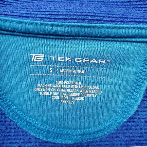 Tek Gear Athletic Zip Pullover Top Blue Size Small - Picture 3 of 6